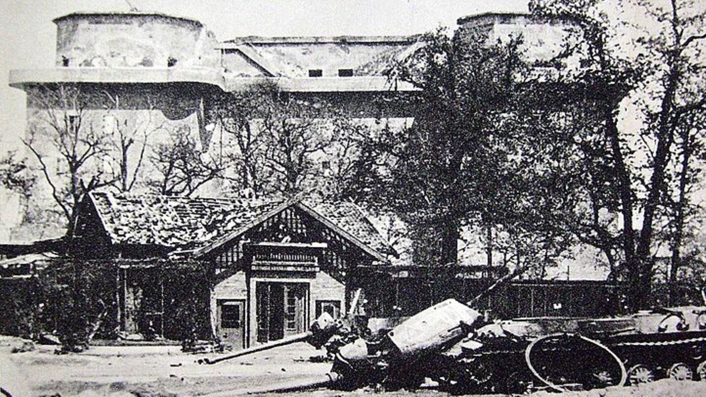 Der Bunker nach dem Ende der Kämpfe.