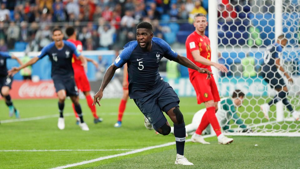 Ecke, Kopfball, Tor, WM-Finale: Samuel Umtiti dreht jubelnd ab