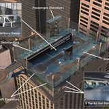 So sieht ein urbaner Landeplatz für den Volocopter auf den Dächern der Stadt aus