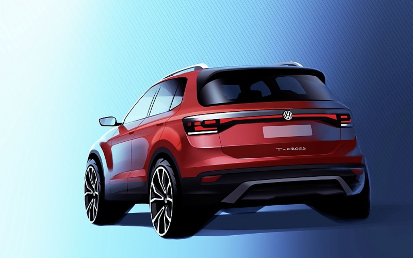 Das Heck des VW T-Cross folgt dem Vorbild der anderen Volkswagen SUVs