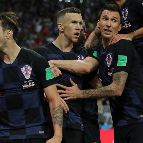 Spieler von Kroatien freuen sich über den zwischenzeitlichen Ausgleich gegen England bei der WM 2018