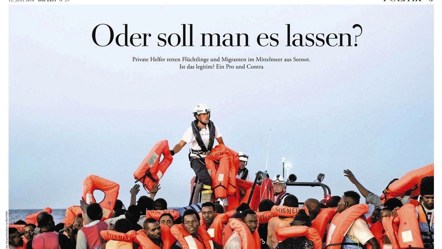 Die Seite der "Zeit" zu freiwilligen Flüchtlingsrettern