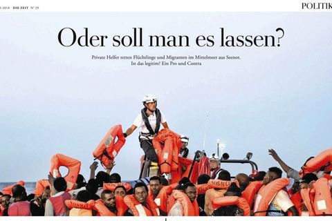 Die Seite der "Zeit" zu freiwilligen Flüchtlingsrettern