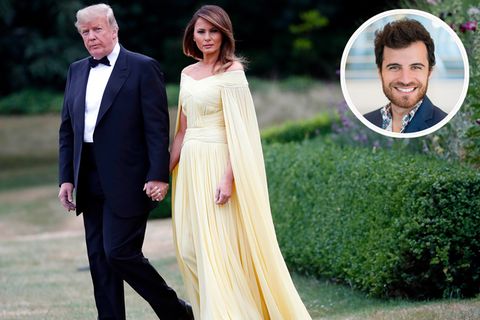 Donald Trump, Präsident der USA, und seine Ehefrau Melania Trump verlassen das Winfield House