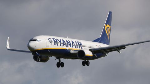 Eine Ryanair-Maschine in der Luft