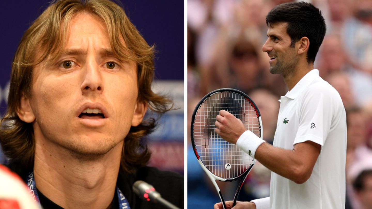 Luka Modric und Novak Djokovic: Unterstützung in ihren jeweiligen Finals