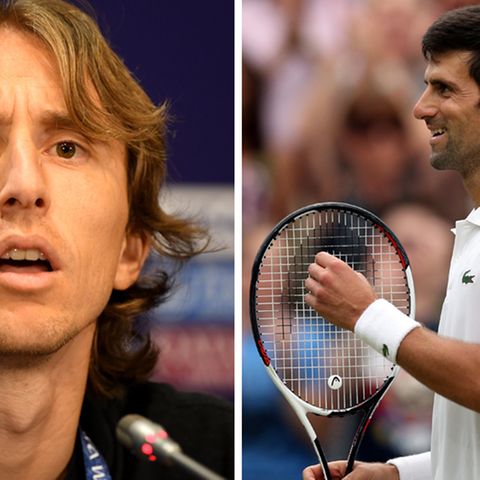 Luka Modric und Novak Djokovic: Unterstützung in ihren jeweiligen Finals