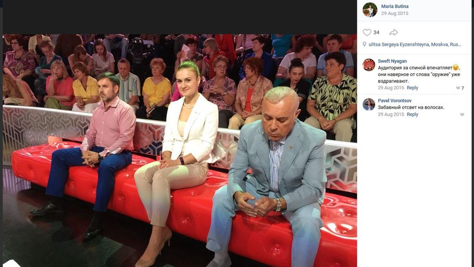 Maria Butina als Gast in einer russischen Polit-Show Maria Butina als Gast in einer russischen Polit-Show