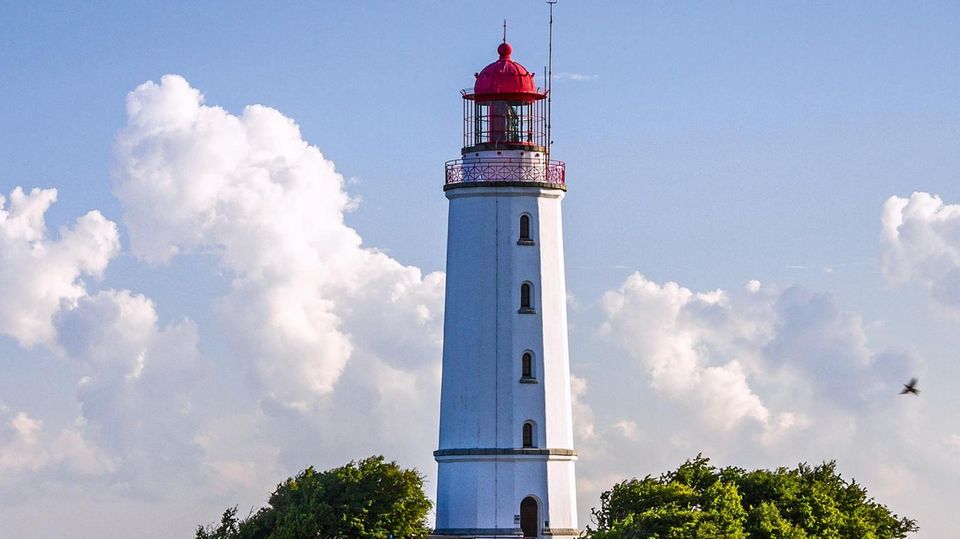 Reisetipp: Das Wahrzeichen von Hiddensee ist der 28 Meter hohe Leuchtturm. Er wurde 1887/88 auf dem Schluckwieksberg im Norden der Insel erbaut und ist seitdem in Betrieb. In der Dunkelheit strahlt sein Licht bis zu 45 Kilometer weit auf die Ostsee hinaus Das Wahrzeichen von Hiddensee ist der 28 Meter hohe Leuchtturm. Er wurde 1887/88 auf dem Schluckwieksberg im Norden der Insel erbaut und ist seitdem in Betrieb. In der Dunkelheit strahlt sein Licht bis zu 45 Kilometer weit auf die Ostsee hinaus