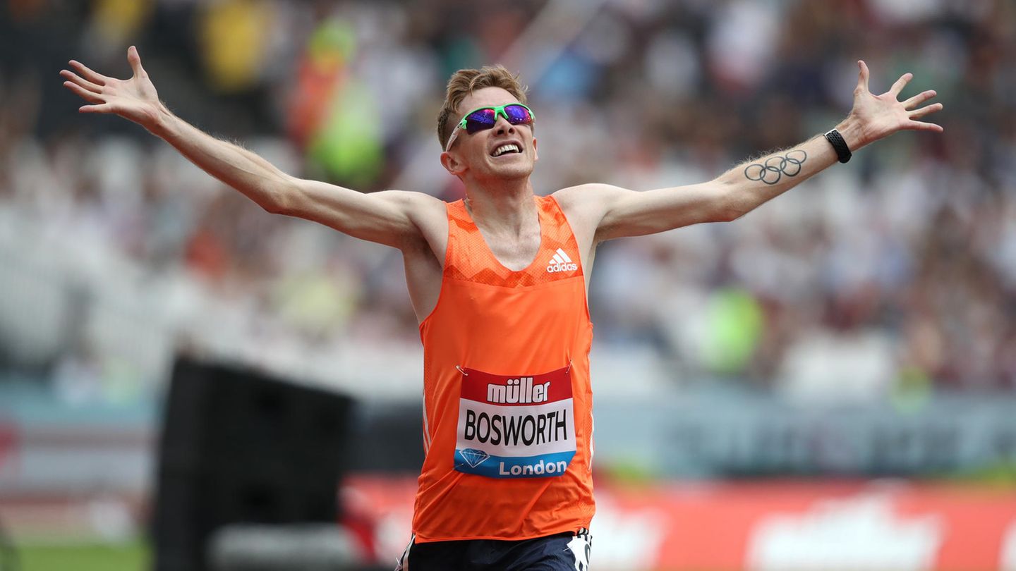 Geher Tom Bosworth bei einem Wettkampf in London