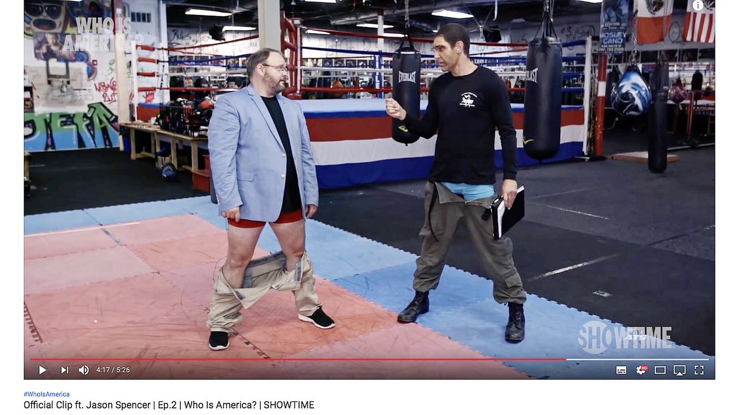 Sacha Baron Cohen führt als angeblicher israelischer Anti-Terror-Experte den republikanischen Rechtsausleger Jason Spencer vor