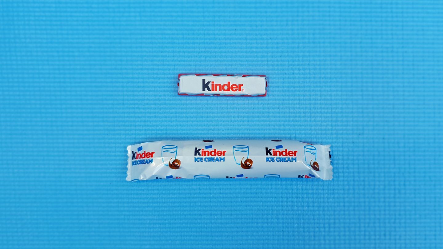 Wer gewinnt? Der Riegel  Warum? Das Eis ist viel zu wenig schokoladig. Es fehlt der klassische Kinder-Schokoladen-Geschmack. Ist fast schon wässrig und hat keinen Schmelz.  Was hat mehr Kalorien (pro 100 Gramm)? Riegel 566, Eis 229 