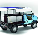 Eine Tonne kann auf die Ladefläche gepackt werden