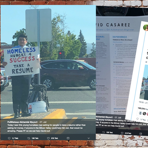 Silicon Valley: Mit diesem Plakat bekam ein Obdachloser 200 Jobangebote