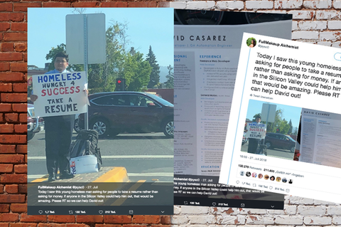Silicon Valley: Mit diesem Plakat bekam ein Obdachloser 200 Jobangebote