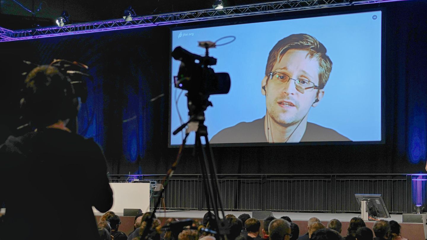 Edward Snowden beim 34. Chaos Communication Congress
