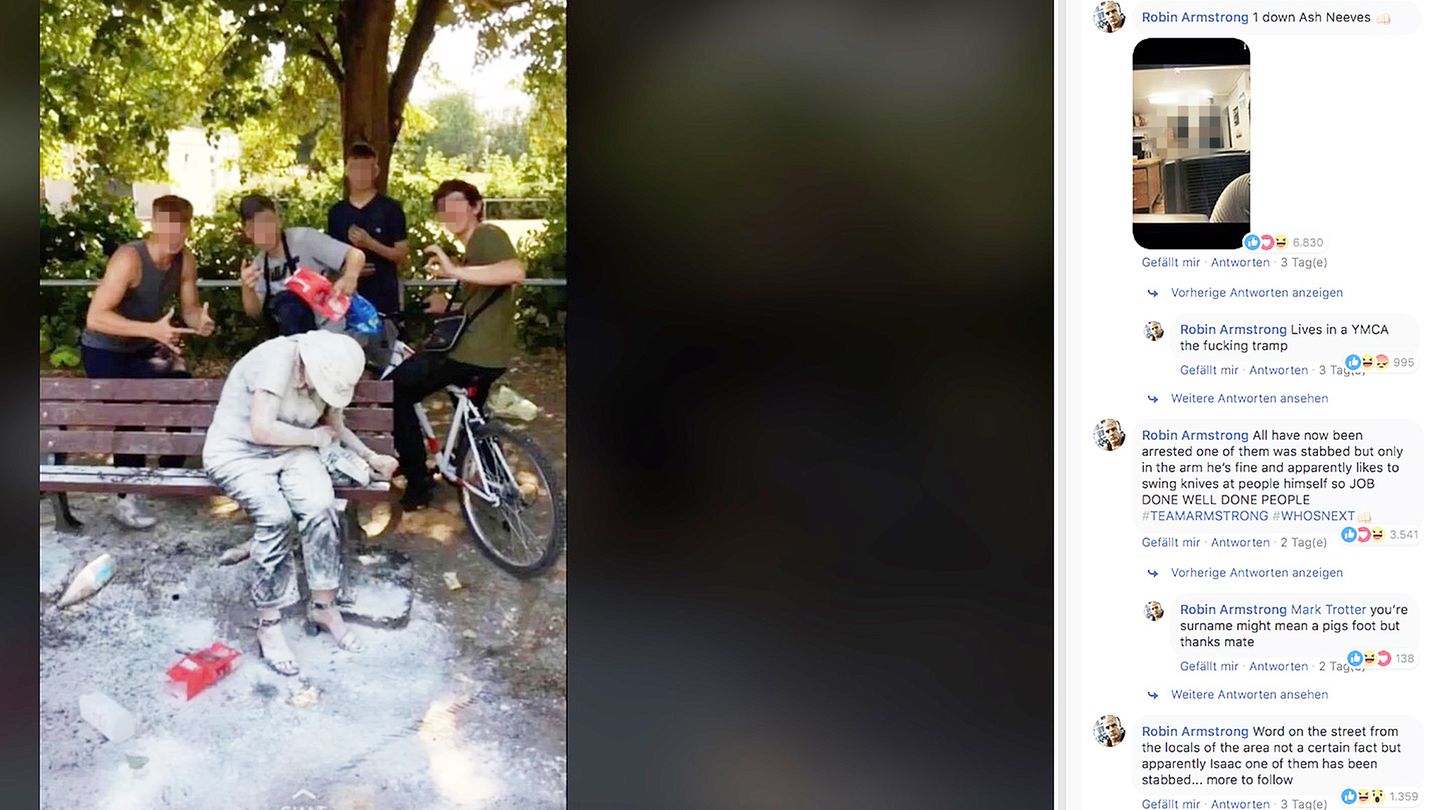 Facebookpost von Robin Armstrong; Screenshot aus seinem Video