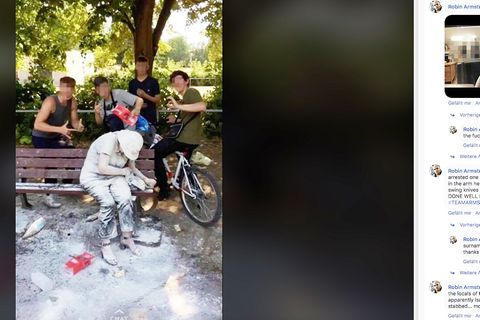 Facebookpost von Robin Armstrong; Screenshot aus seinem Video