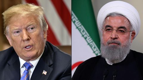 US-Präsident Donald Trump (r.) und sein iranischer Kollege Hassan Ruhani haben sich noch vergangene Woche offen gedroht