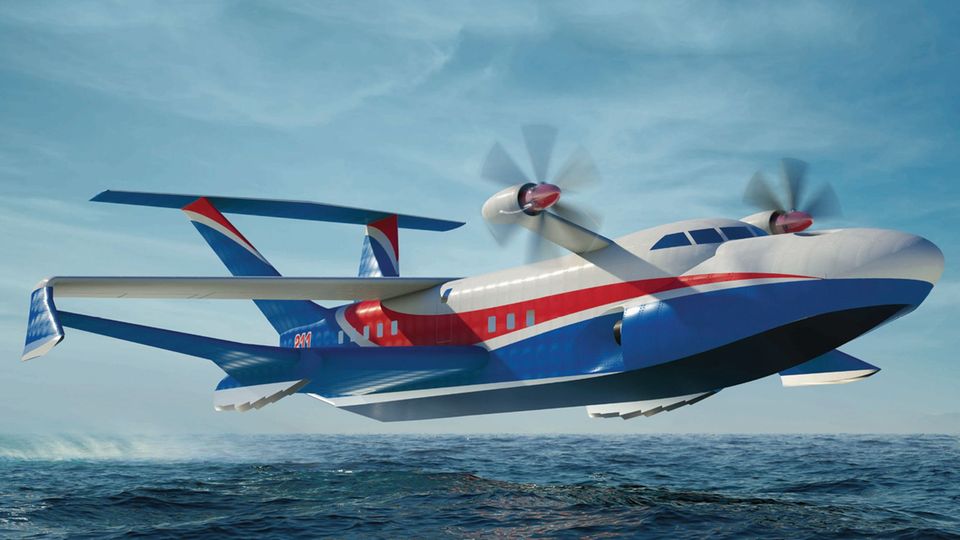 Ekranoplan: Die Orlean hat technisch wenig Gemeinsamkeiten mit den Modellen aus der UdSSR. Die Orlean hat technisch wenig Gemeinsamkeiten mit den Modellen aus der UdSSR.