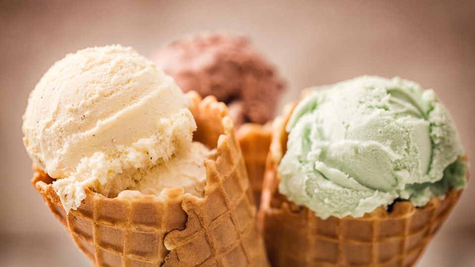 Eis in der Waffel