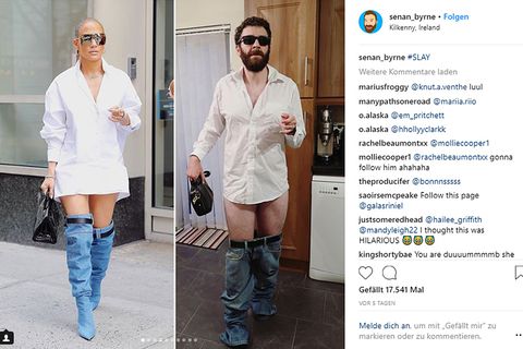 Schräges Designer-Outfit: Jennifer Lopez lässt die Hosen runter - und dieser Comedian veräppelt sie