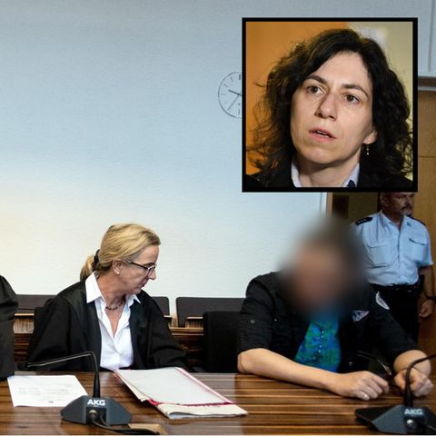 Berrin T. (l.) und Christian L. mit ihren Verteidigern vor dem Urteilsspruch im Prozess zum Missbrauchsfall von Staufen