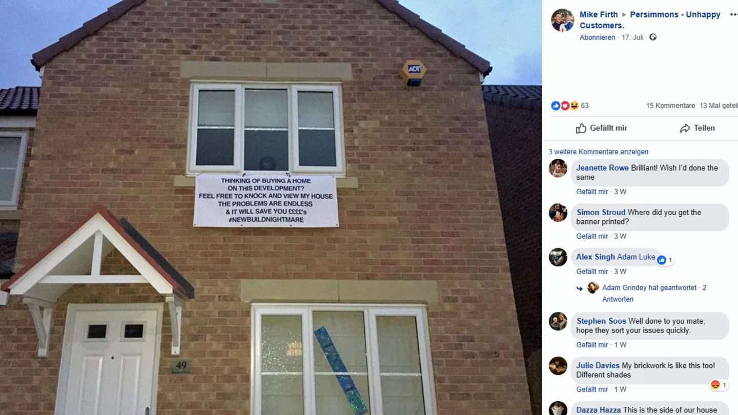 Auf seiner Facebook-Seite hat Firth den Pfusch dokumentiert.