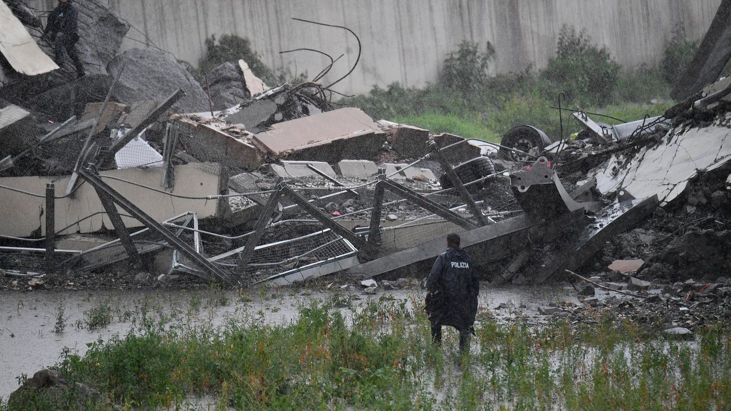 Nach dem Einsturz einer vierspurigen Autobahnbrücke in der italienischen Hafenstadt Genua verlieren die Rettungskräfte keine Zeit und haben bereits mit ihrer Arbeit begonnen.
