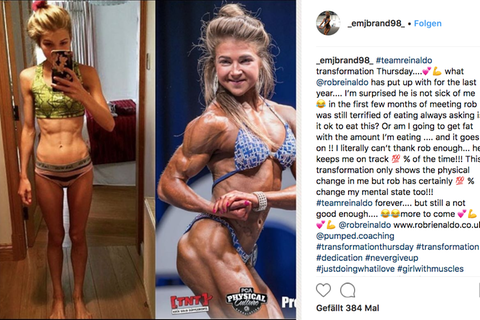 Emily mit nur 31 Kilo und im Vergleich dazu mit 56 Kilo