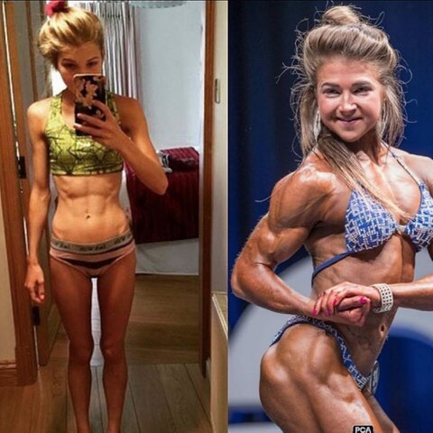 Emily mit nur 31 Kilo und im Vergleich dazu mit 56 Kilo
