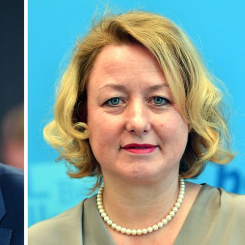 Berlins Regierender Bürgermeister (SPD) Michael Müller und seine Sprecherin Claudia Sünder