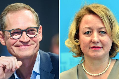 Berlins Regierender Bürgermeister (SPD) Michael Müller und seine Sprecherin Claudia Sünder