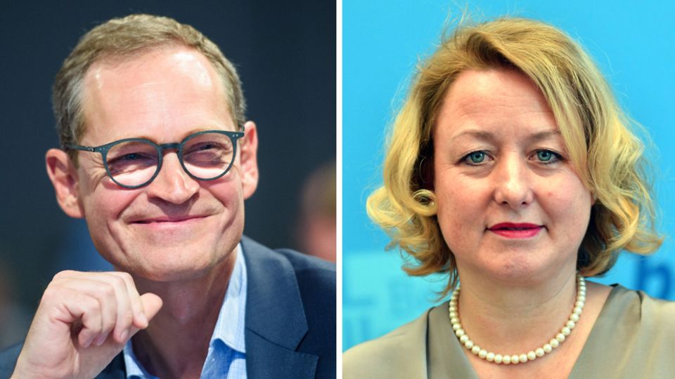 Berliner Senatssprecherin Claudia Sünder trägt Titel der Kauffrau womöglich zu Unrecht Berlins Regierender Bürgermeister (SPD) Michael Müller und seine Sprecherin Claudia Sünder