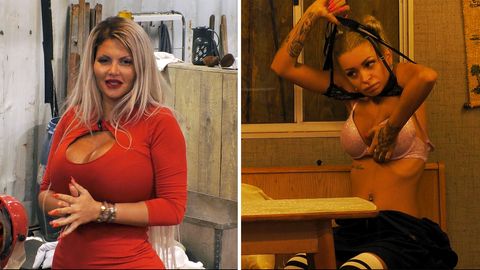"Nicht viel auf den Rippen" hat "Leder-Paula" alias Youtuberin Katja (re.), die schwangere Sophia Vegas kommt gar fast ohne Rippen aus - Promi Big Brother nimmt Fahrt auf.