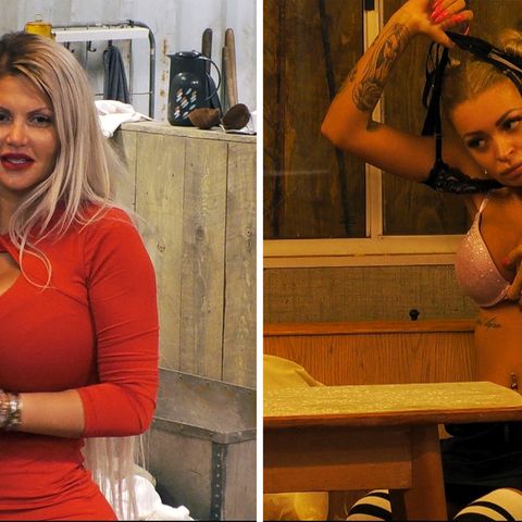"Nicht viel auf den Rippen" hat "Leder-Paula" alias Youtuberin Katja (re.), die schwangere Sophia Vegas kommt gar fast ohne Rippen aus - Promi Big Brother nimmt Fahrt auf.