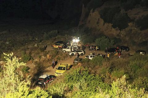 Sturzflut in der Raganello-Schlucht in Kalabrien - Suche nach Vermissten während der Nacht