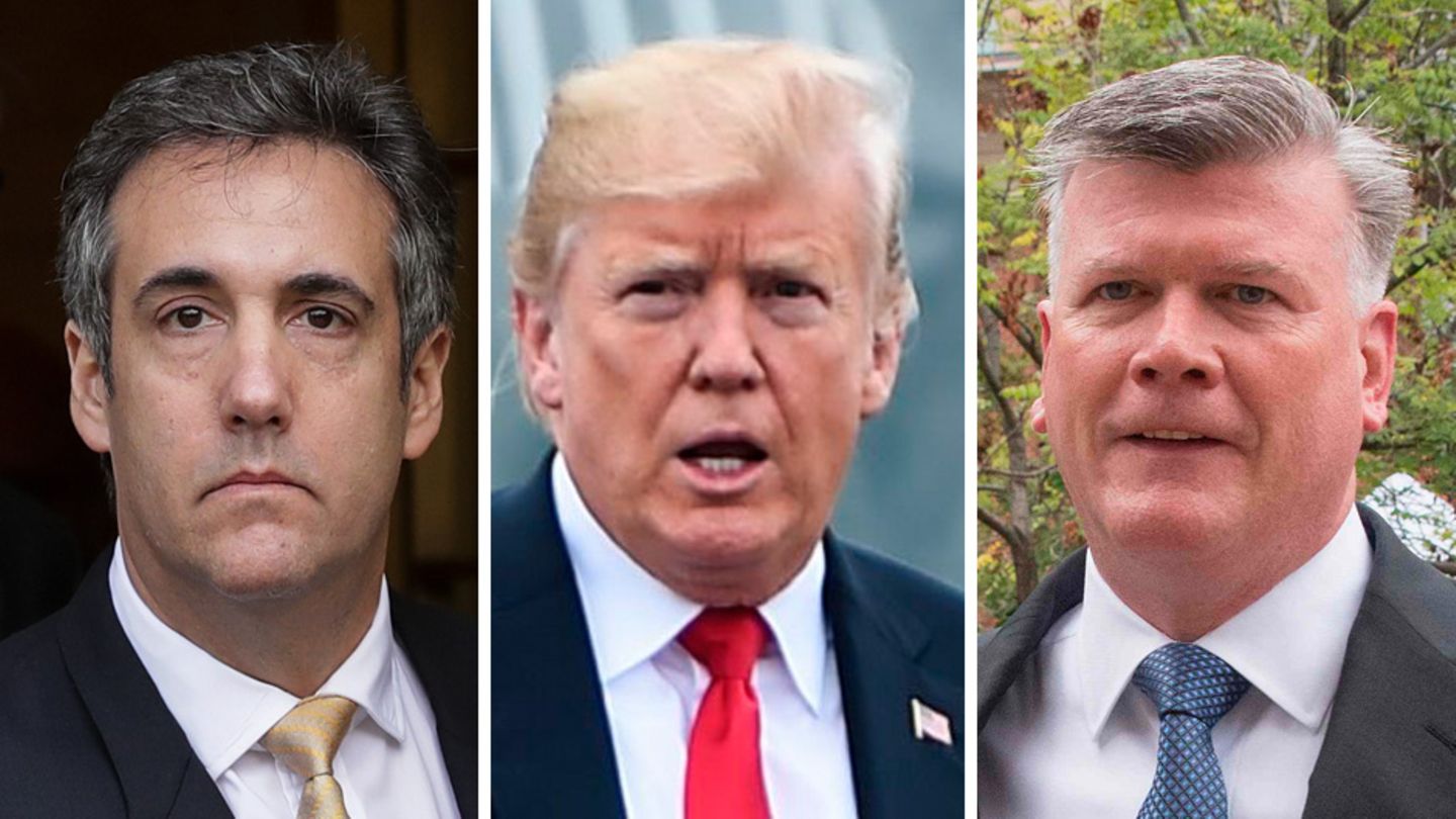 US-Präsident Donald Trump (M.), sein früherer Anwalt Michael Cohen (l.) und Ex-Wahlkampfmanager Paul Manafort