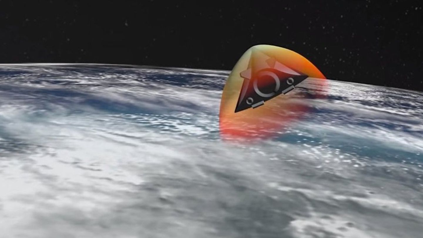 Bei dieser Präsentation vom 1. März kündigte Putin auch den Atomgleiter an. Diese Abbildung zeigt das Avangard System (Objekt 4202).