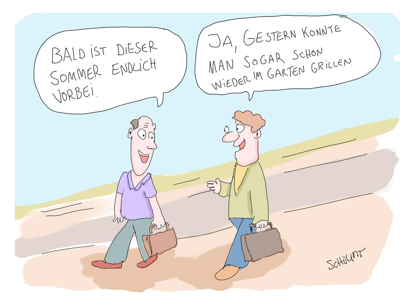 Cartoons von Tobias Schülert: Klimawandel - So schlecht geht es Frau Holle