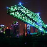 Der Landschaftspark Duisburg Nord bei Nacht, Teil der Deutschen Strasse der Industriekultur