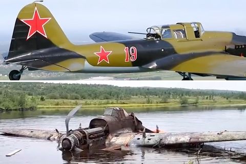 "Fliegender Panzer": Historisches Kampfflugzeug Iljuschin Il-2 aus See geborgen