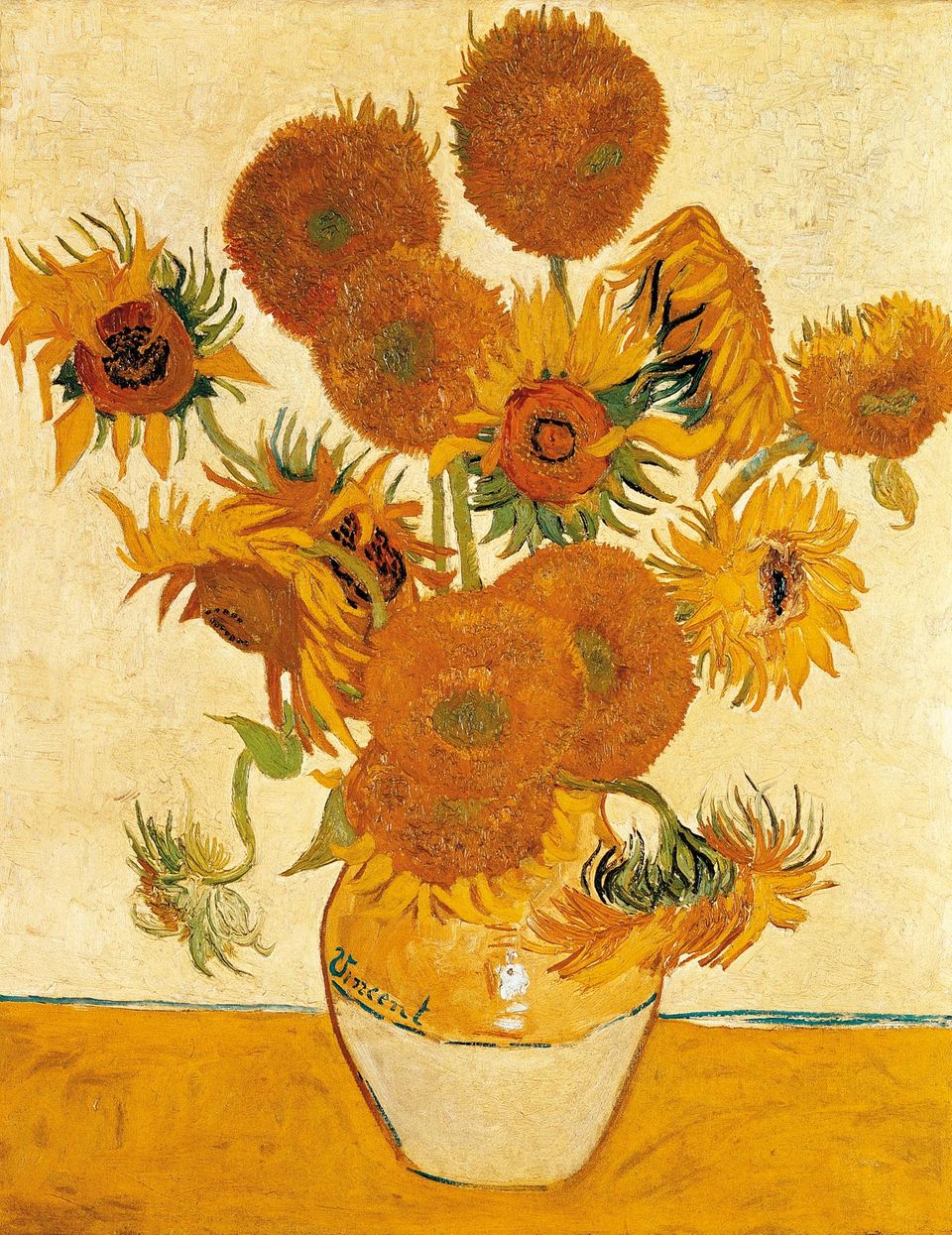 "Fünfzehn Sonnenblumen in einer Vase" von Vincent van Gogh