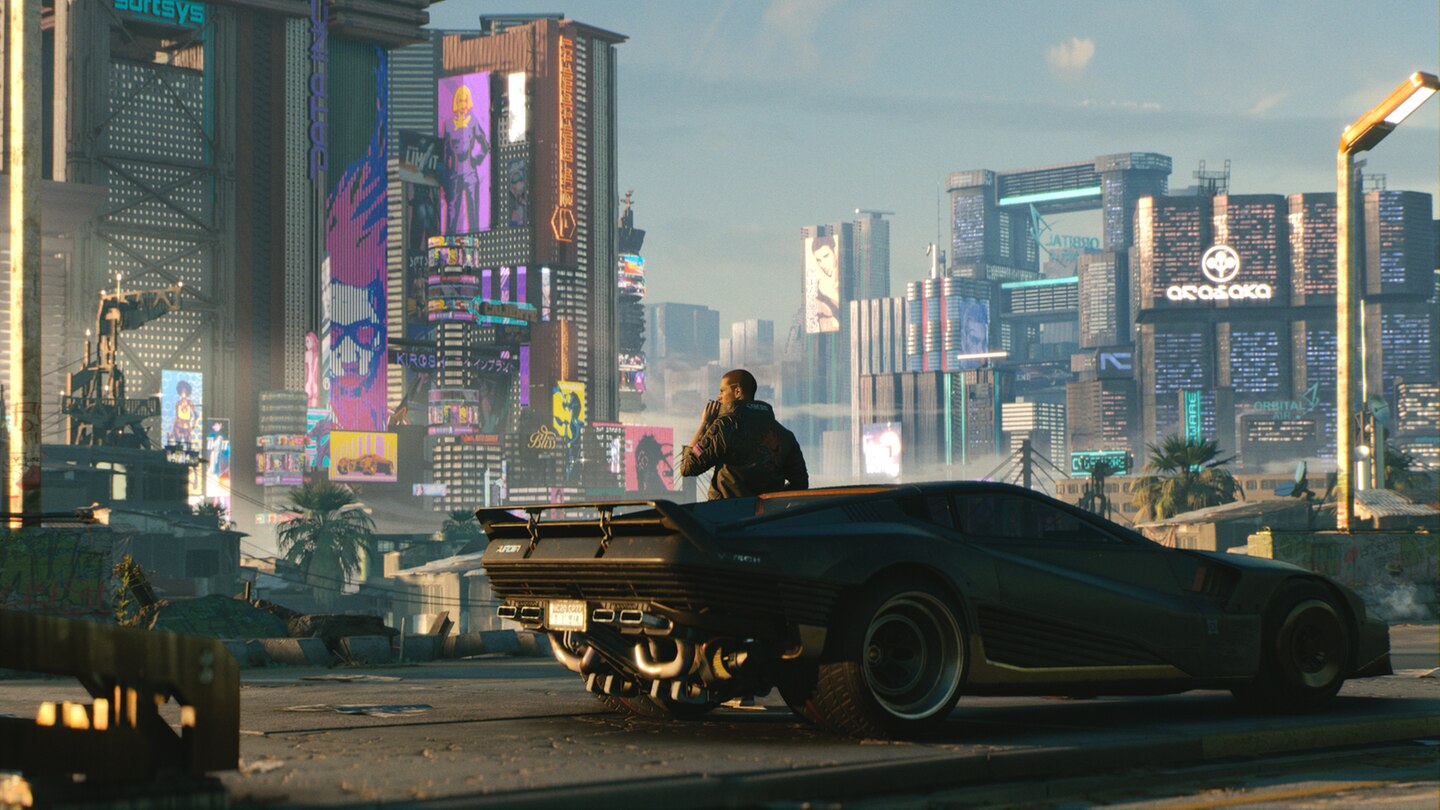 Cyberpunk 2077  Darum geht's:   Die kalifornische Metropole Night City des Jahres 2077 strotzt vor Dreck, Neon und fragwürdigen Gestalten. Der mit Cybertechnik vollgestopfte Söldner V muss sich zwischen Gangs und korrupten Konzernen durchschlagen.  Darum freuen wir uns drauf:   Cyberpunk 2077 sieht aus wie eine Mischung aus Bladerunner und GTA, muss man da mehr sagen? Na gut. Die Macher CD Project Red haben schon mit "The Witcher 3" bewiesen, dass sich eine fesselnde Story und eine gigantische Spielwelt nicht ausschließen. Jetzt übertragen sie das in eine überdrehte Zukunftsvision, die auch aus "Das fünfte Element" stammen könnte. Yes please.  Dann kommt's:   Frühestens nächstes Jahr. Vielleicht auch noch später.    
