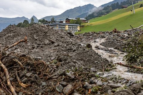 Schäden des Unwetters im Glemmtal bei Salzburg