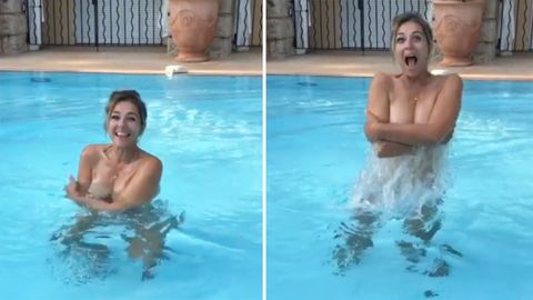 Liz Hurley zeigt sich sexy im Pool - und warum sie ihren Sohn damit verlegen macht