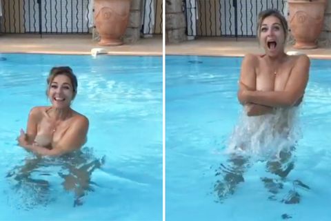 Liz Hurley zeigt sich sexy im Pool - und warum sie ihren Sohn damit verlegen macht