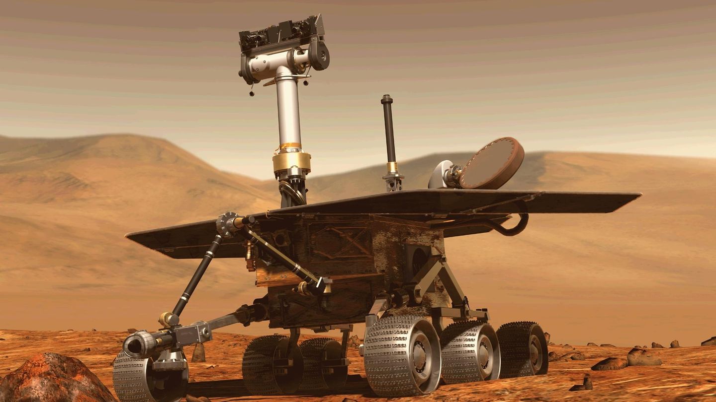 Der Mars-Rover "Opportunity" von der NASA  im Einsatz