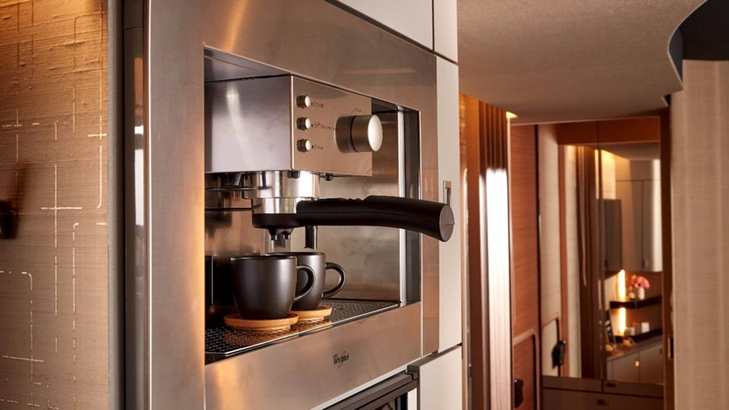 Stilechte Kaffeemaschine.