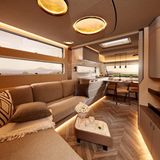 Die Lichtelemente sind unterhalb des Bettes angebracht.